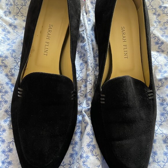 NIB SF257SBK Sarah Flint Rosie Heel Loafer in Black Suede - US 9.5 / IT 40.5 - Picture 4 of 9